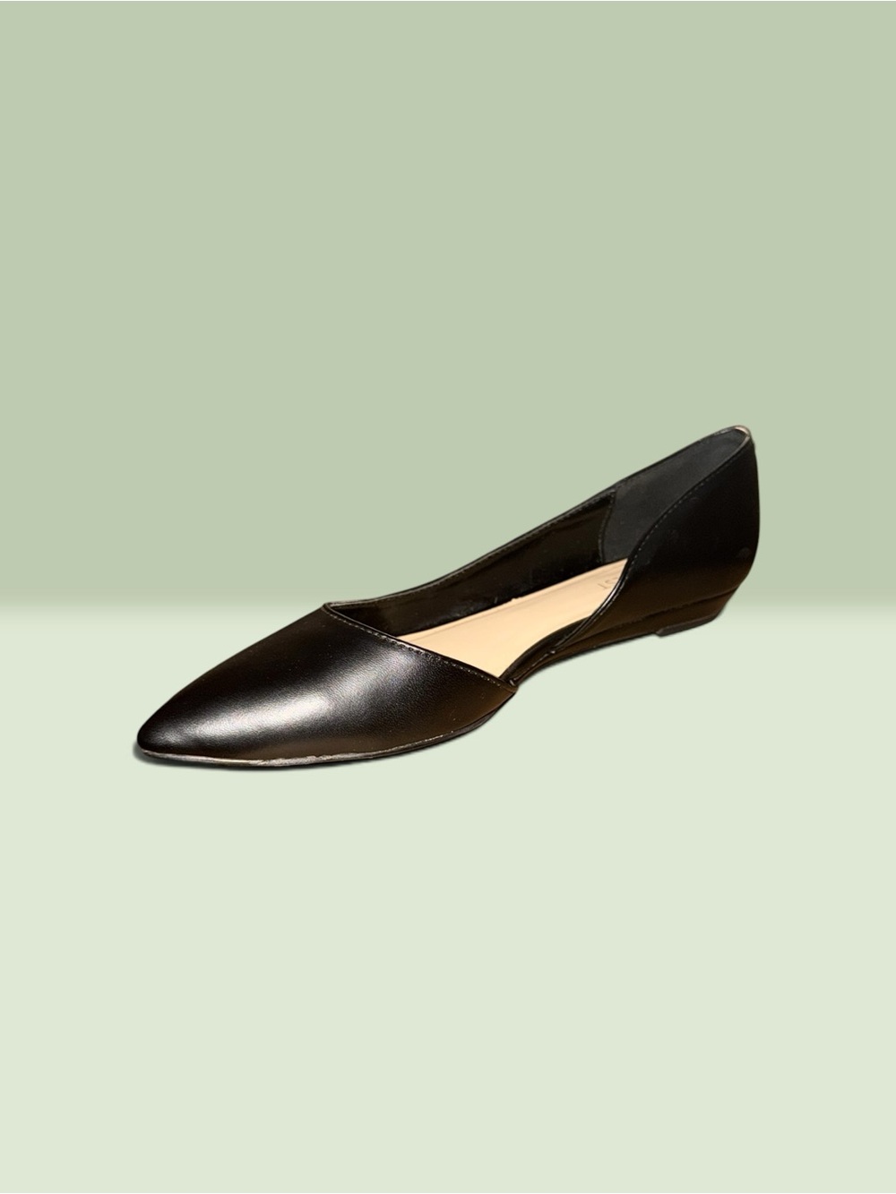 Classic Black Pointed Toe D'Orsay Flat - Women